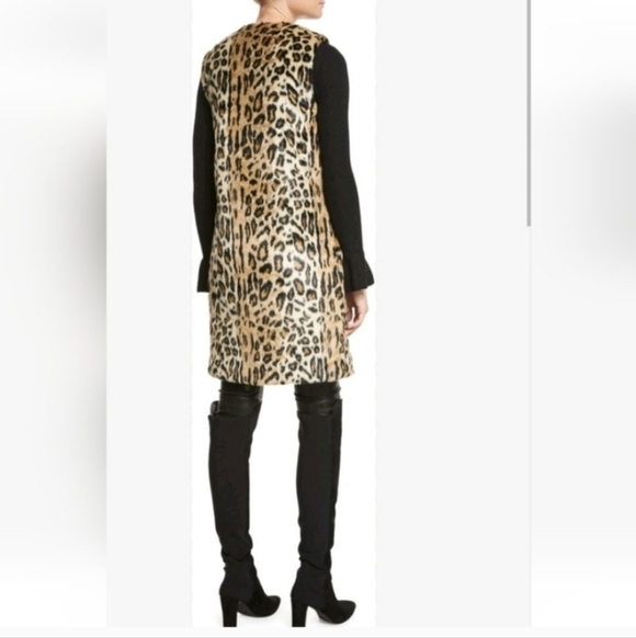 Alice + Olivia Jade Faux Fur Leopard Vest size XS - Picture 13 of 16